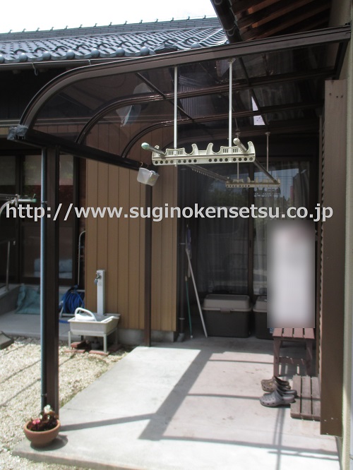 既存テラス屋根張り替え